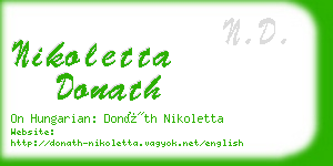 nikoletta donath business card